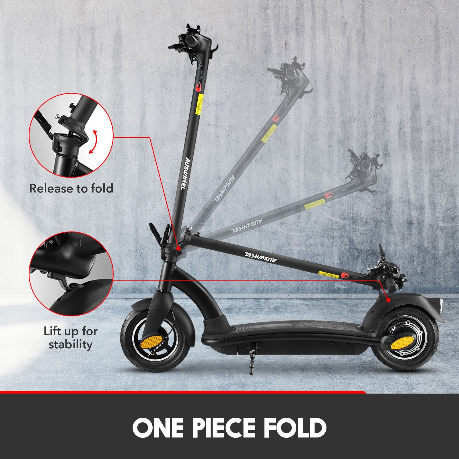 E Scooter Electric Scooter Auswheel 500w Adults Foldable Motorised Bike Commuting Vehicle Seat 3614