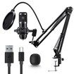 USB Microphone,Professional 192kHz/24Bit Plug & Play PC Computer Condenser Cardioid Mic Kit with Sound Advanced Chipset for Streaming,Podcast,Studio Recording and Games