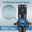 USB Microphone,Professional 192kHz/24Bit Plug & Play PC Computer Condenser Cardioid Mic Kit with Sound Advanced Chipset for Streaming,Podcast,Studio Recording and Games