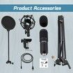 USB Microphone,Professional 192kHz/24Bit Plug & Play PC Computer Condenser Cardioid Mic Kit with Sound Advanced Chipset for Streaming,Podcast,Studio Recording and Games