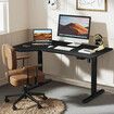 Electric Standing Desk Sit Stand Up Corner Table Height Adjustable L Shaped Rising Office Computer Motorised USB Black