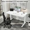 Electric Standing Desk Sit Stand Up Table Height Adjustable Motorised Rising White Computer Office Tempered Glass Top Wireless USB