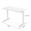 Electric Standing Desk Sit Stand Up Table Height Adjustable Motorised Rising White Computer Office Tempered Glass Top Wireless USB