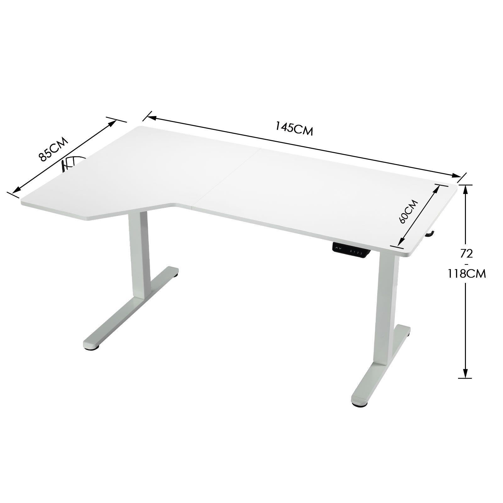 Electric Standing Desk Corner Sit Stand Up Table Height Adjustable L ...