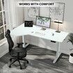 Electric Standing Desk Corner Sit Stand Up Table Height Adjustable L Shaped Rising Computer Office Motorised USB White