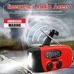 Emergency Hand Crank Radio with NOAA WEATHER FORCAST LED Flashlight  2000mAh  AMFM Portable Weather Power Bank Phone Charger, USB Charged & Solar Camping