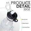 1L Water Bottle Motivational Timer Drink and Straw Leakproof & BPA Free Drinking Sports Water Bottle for Fitness, Gym & Outdoor