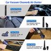 Handheld Vacuum and Air Duster, Wet/Dry Use, Portable Vacuum with Multiple Nozzles and Floor Brush for Vehicle/Home/Office