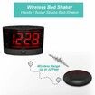 Alarm Clock with Wireless Bed Shaker, Vibrating Dual for Heavy Sleepers, Deaf and Hearing-impaired, Adjustable Volume/Dimmer/Wake up, USB Charger