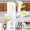 Foldable Hand Cranked Kitchen Vegetable Spiralizer with 4 Stainless Steel Blades Creative Veggie Pasta Spaghetti Maker for Onions