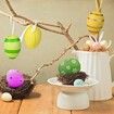 Hanging Easter Eggs Plastic Easter Ornaments Easter Decoration Random Styles(24 Pcs)