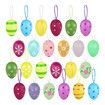 Hanging Easter Eggs Plastic Easter Ornaments Easter Decoration Random Styles(24 Pcs)