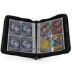 Trading Card Binder 4-Pocket Binders For Cards 400 Cards PU Yugioh Cards Pokemon TCG Card Album Folder Books Case with Zipper (Dark Pazzle) Gift.