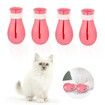 Cat Boots for Cat Only, Anti-Scratch Adjustable prickly Anti-off shoes for Cat Silicone for Cats of All Sizes for Bathing and Shaving (Pink)