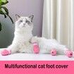 Cat Boots for Cat Only, Anti-Scratch Adjustable prickly Anti-off shoes for Cat Silicone for Cats of All Sizes for Bathing and Shaving (Pink)