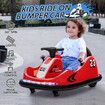 Kids Bumper Car RC Electric Ride On Toy Remote Control Race Vehicle Music LED 360 Degree Spin Steering Wheel Twin Motor DIY Stickers Red