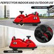 Kids Bumper Car RC Electric Ride On Toy Remote Control Race Vehicle Music LED 360 Degree Spin Steering Wheel Twin Motor DIY Stickers Red