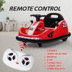 Kids Bumper Car RC Electric Ride On Toy Remote Control Race Vehicle Music LED 360 Degree Spin Steering Wheel Twin Motor DIY Stickers Red