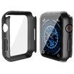 Hard PC Case with Tempered Glass Screen Protector Compatible with Apple Watch Series 7/8 41mm,Ultra-Thin Scratch Resistant Overall Protective Cover for iWatch S8/S7,(2 Pack Black)