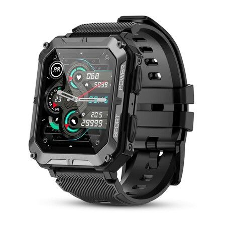 Smart Watches for Men IP68 Waterproof Rugged Bluetooth Call(Answer/Dial Calls) 1.83" Tactical Fitness Watch Tracker for Android iOS Outdoor Sports (Black)