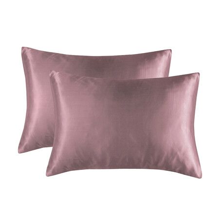 Satin Pillowcase Set of 2  Silk Pillow Cases for Hair and Skin Satin Pillow Covers 2 Pack with Envelope Closure (51*76cm Rosewood)