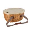 Picnic Basket Set Willow Baskets Outdoor Storage Foldable Insulated Bag 4Person