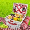 Picnic Basket Set Baskets 4 Person Wicker Outdoor Insulated Cooler Bag Blanket