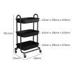 Levede 3 Tiers Kitchen Storage Trolley Cart Steel Rack Shelf Organiser Black