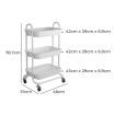 Levede 3 Tiers Kitchen Storage Trolley Cart Steel Rack Shelf Organiser White