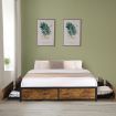 Levede Metal Bed Frame Mattress Base Platform Wooden 4 Drawers Queen