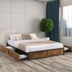 Levede Metal Bed Frame Mattress Base Platform Wooden 4 Drawers Queen