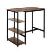 Levede High Bar Table Pub Industrial 3-Tier Storage Shelf Wooden Cafe 110CMX60CM