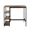 Levede High Bar Table Pub Industrial 3-Tier Storage Shelf Wooden Cafe 110CMX60CM