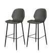 2x Bar Stool Barstools Counter Grey