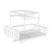 TOQUE Detachable Dish Drying Rack Cutlery Organizer Drainer Board  2 Tier White