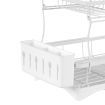 TOQUE Detachable Dish Drying Rack Cutlery Organizer Drainer Board  2 Tier White