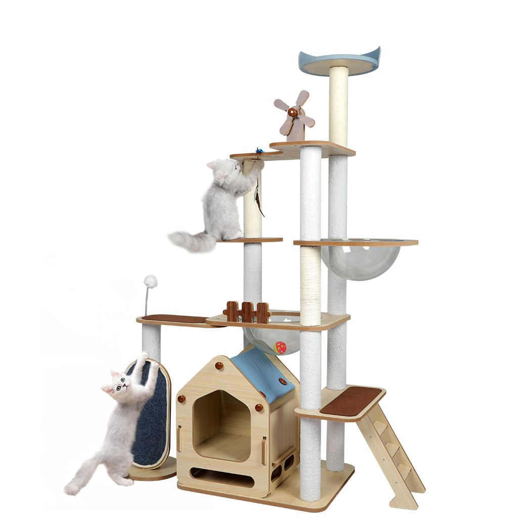 PaWz Cat Tree Scratching Post Scratcher Cats Tower Wood Condo Toys House 168cm