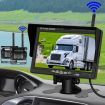 7 inches Car Wireless Rear View Monitor +2 Reverse Camera Caravan Bus Truck 12 24V