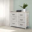 Levede Storage Cabinet Tower Chest of Drawers Dresser Tallboy 5 Drawer Beige