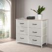 Levede Storage Cabinet Tower Chest of Drawers Dresser Tallboy 5 Drawer Beige