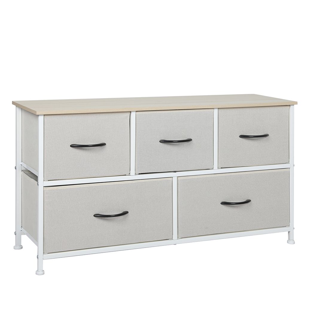 Levede Storage Cabinet Tower Chest of Drawers Dresser Tallboy 6 Drawer Beige