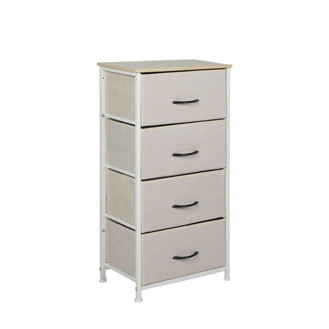 Levede Storage Cabinet Tower Chest of Drawers Dresser Tallboy 8 Drawer Beige