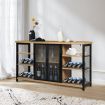 Levede Industrial Bar Cabinet Wine Rack Steamrack Glasses Farmhouse Adjustable