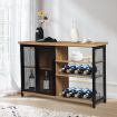 Levede Industrial Bar Cabinet Wine Steamrack Glasses Farmhouse Adjustable 120CM