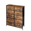 Levede Storage Cabinet Tower Chest of Drawers Dresser Tallboy Drawer Retro Brown