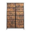 Levede Storage Cabinet Tower Chest of Drawers Dresser Tallboy Drawer Retro Brown