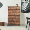 Levede Storage Cabinet Tower Chest of Drawers Dresser Tallboy Drawer Retro Brown