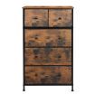 Levede Storage Cabinet Tower Chest of Drawers Dresser Tallboy Drawer Retro Brown