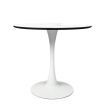 Levede Dining Table Kitchen Swivel Marble Tulip Outdoor Round Metal White