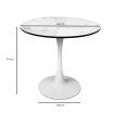 Levede Dining Table Kitchen Swivel Marble Tulip Outdoor Round Metal White